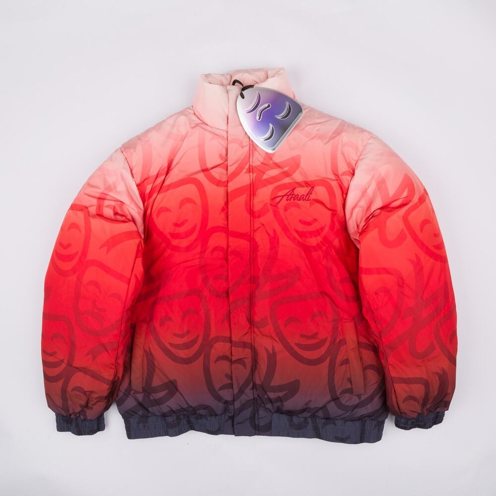 Asaali Men's Puffer Jacket Ombre Size Medium Red (NWT)